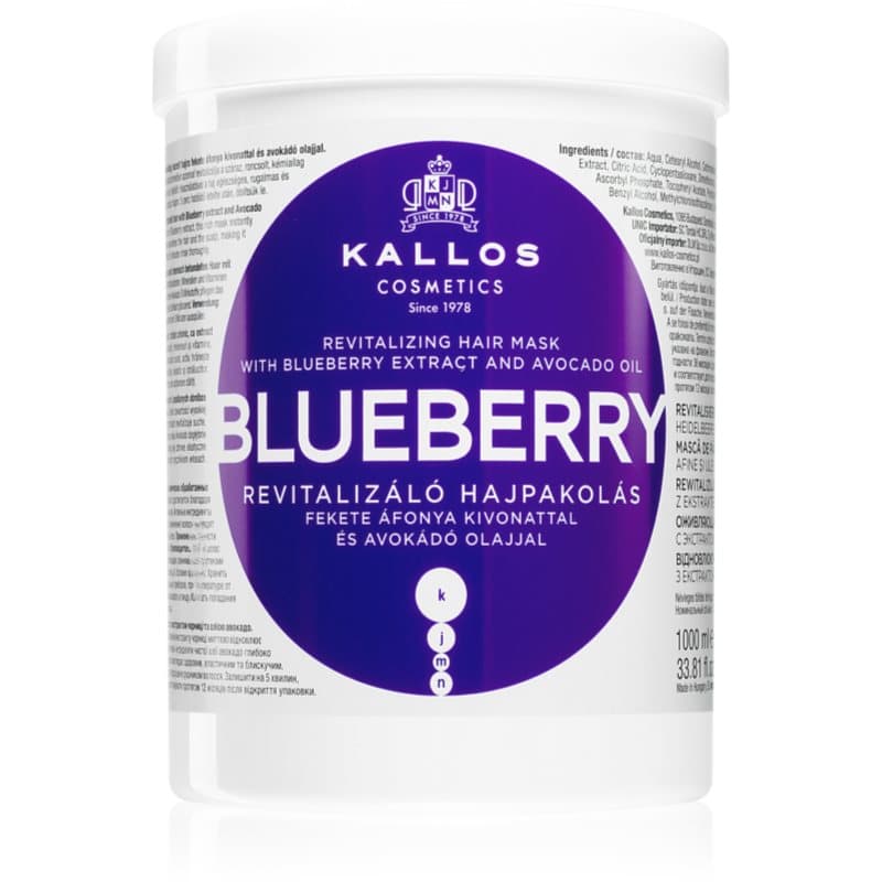 KJMN Professional Blueberry maseczka rewitalizująca do włosów suchych, zniszczonych i po zabiegach chemicznych