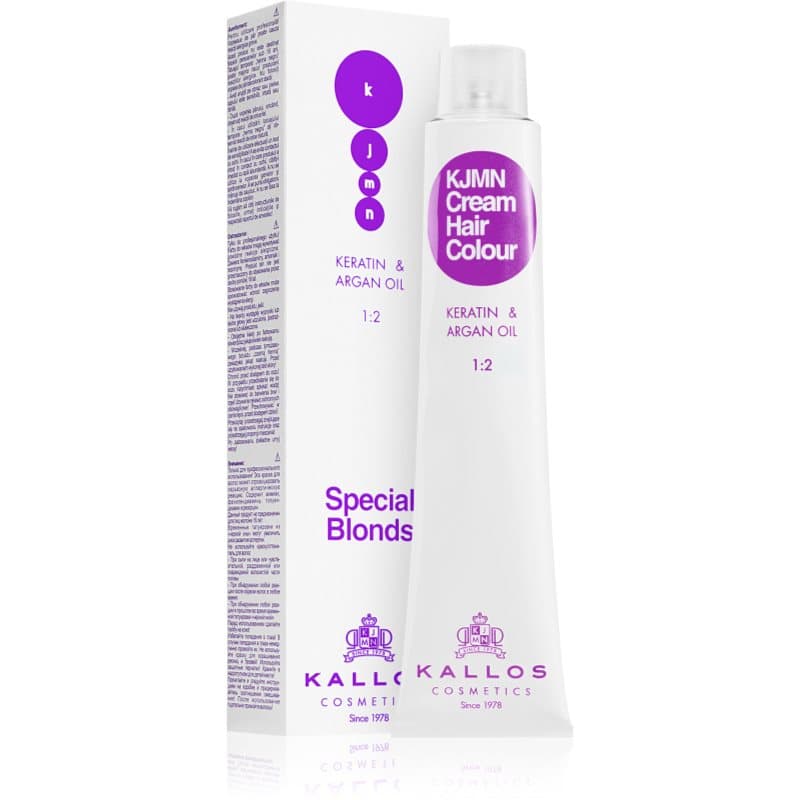 KJMN Professional Cream Hair Colour Keratin & Argan Oil farba do włosów z keratyną i olejkiem arganowym odcień 12.1 Special Ultra Blonde