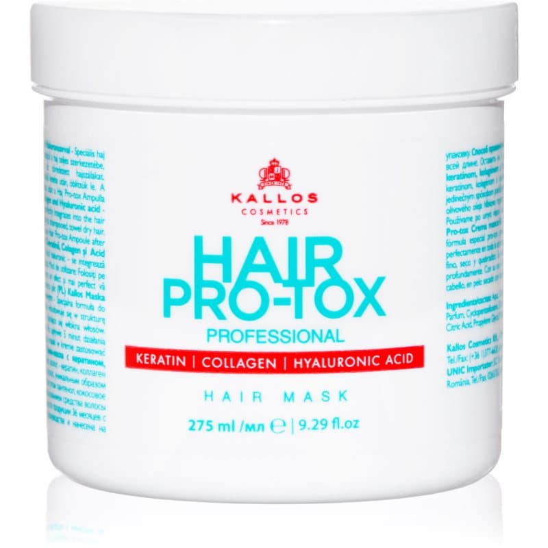 Hair Pro-Tox maska do włosów słabych i zniszczonych z olejkiem kokosowym, kwasem hialuronowym i kolagenem