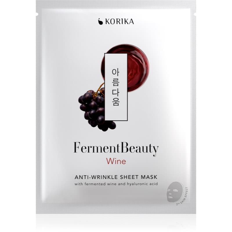 FermentBeauty Anti-wrinkle Face Sheet Mask with Fermented Wine and Hyaluronic Acid maska przeciwzmarszczkowa w płachcie ze sfermentowanym winem