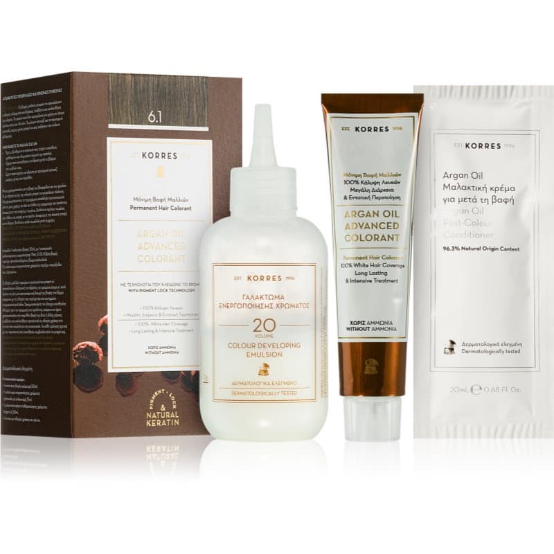 Argan Oil trwała farba do włosów z olejkiem arganowym odcień 6.1 Ash Dark Blonde