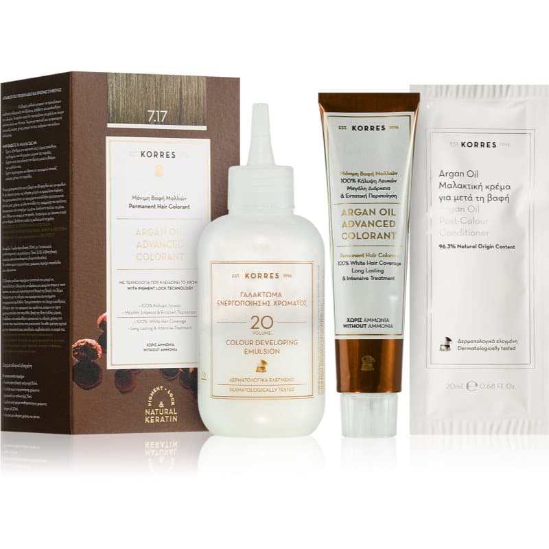Argan Oil trwała farba do włosów z olejkiem arganowym odcień 7.17 Dark Blonde Beige