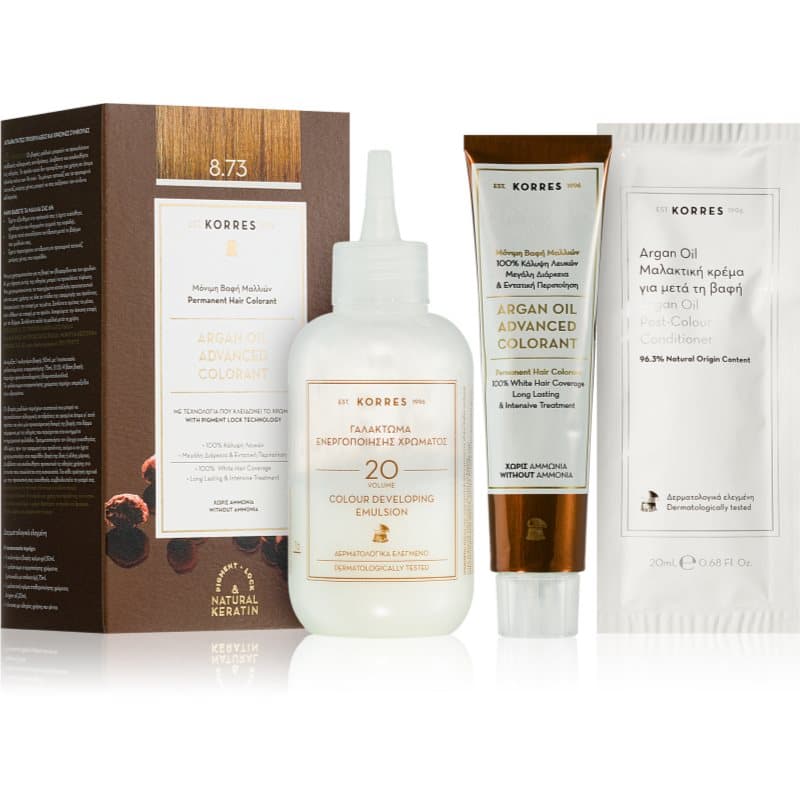 Argan Oil trwała farba do włosów z olejkiem arganowym odcień 8.73 Golden Caramel