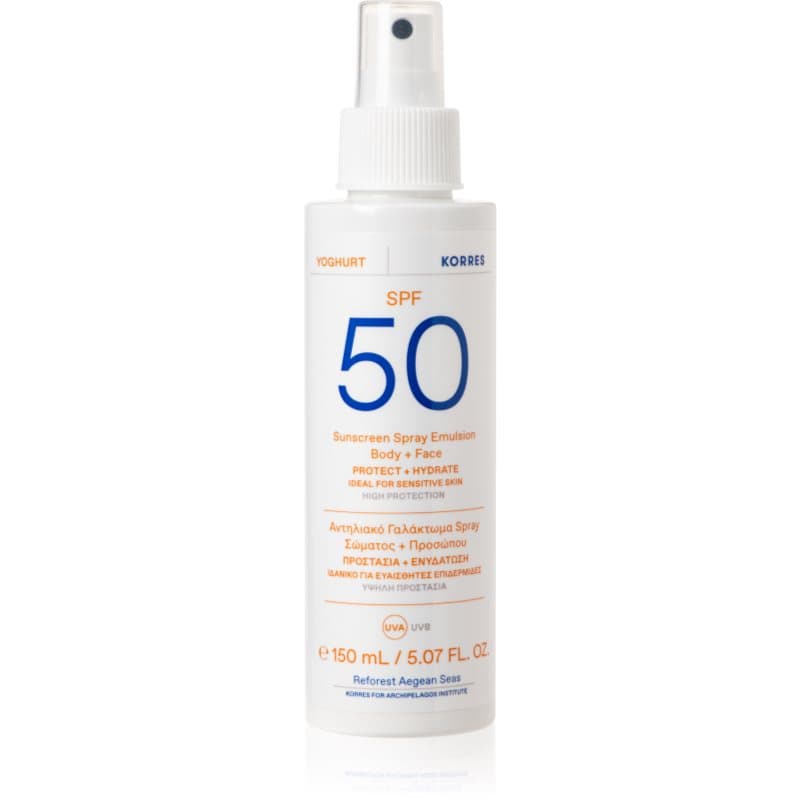 Yoghurt Sunscreen mleczko do opalania w sprayu do twarzy i ciała SPF 50+