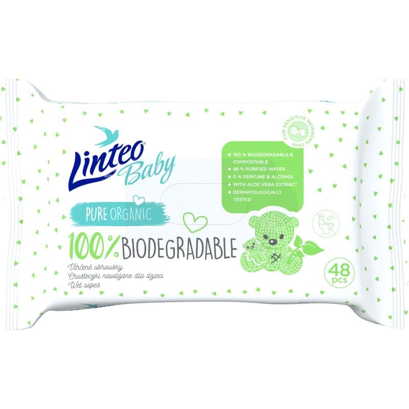 Baby 100% Biodegradable delikatne nawilżane chusteczki dla dzieci