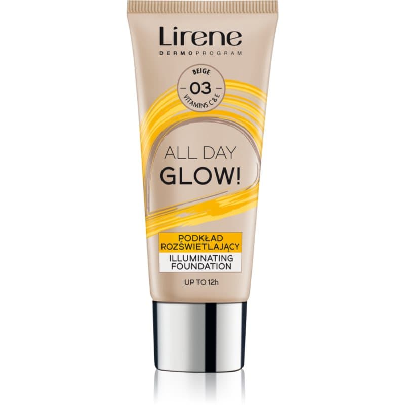 ALL DAY GLOW! rozświetlający podkład we fluidzie dla długotrwałego efektu odcień 03 Beige