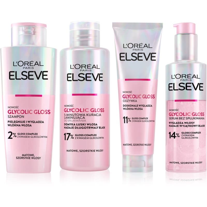 Elseve Glycolic Gloss zestaw do włosów