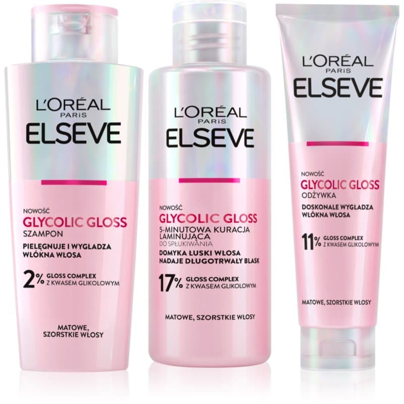 Elseve Glycolic Gloss zestaw do włosów
