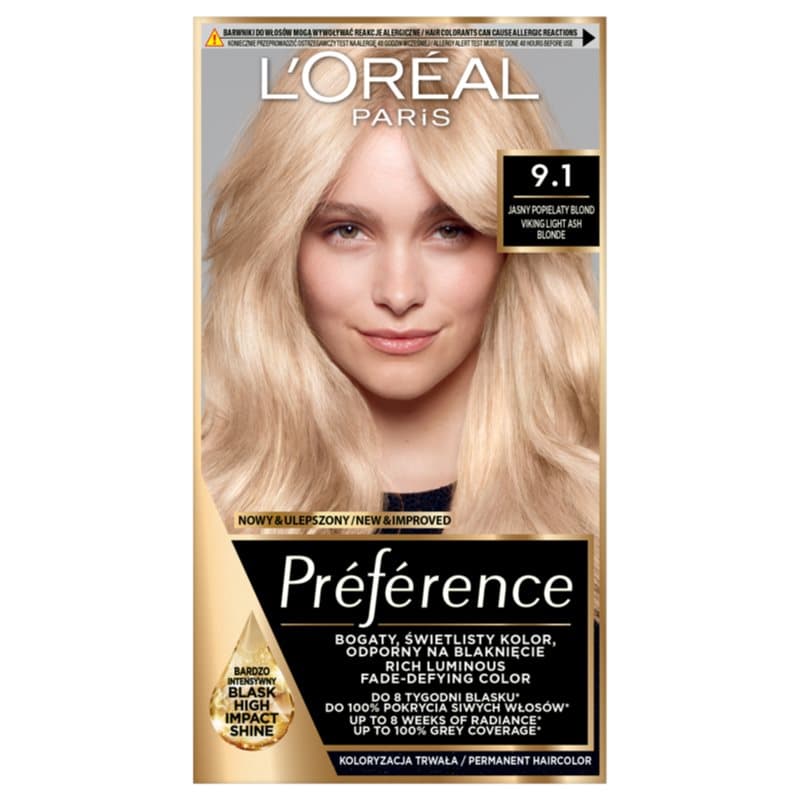 Paris Preference farba do włosów 9.1 Jasny Popielaty Blond