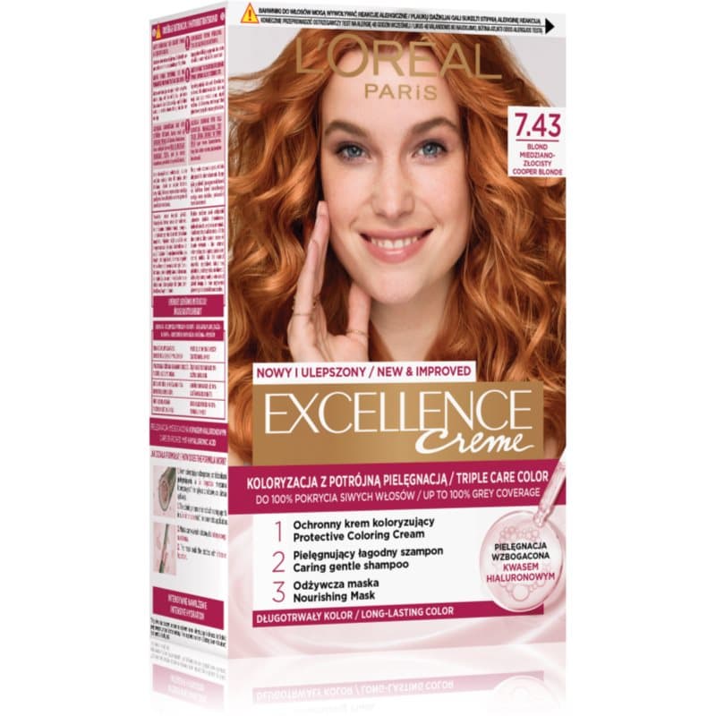 EXCELLENCE CREME Farba do włosów 7.43 Blond miedziano-złocisty