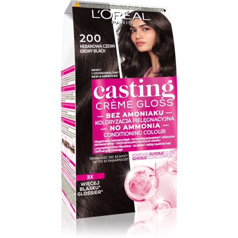 Paris Casting Creme Gloss farba do włosów odcień 200 Hebanowa czerń