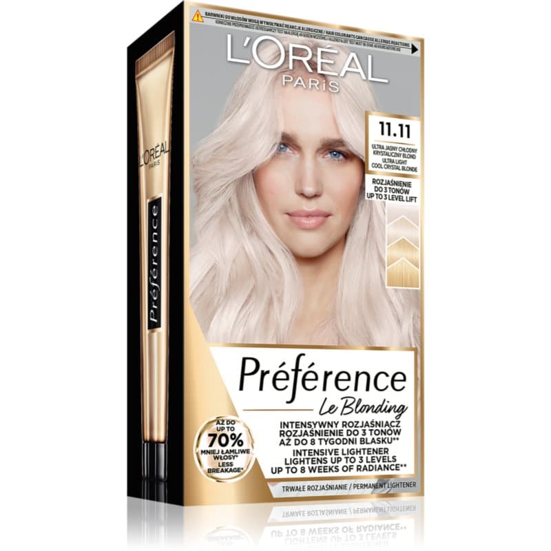 Préférence farba do włosów odcień 11.11 Ultra jasny chłodny krystaliczny blond
