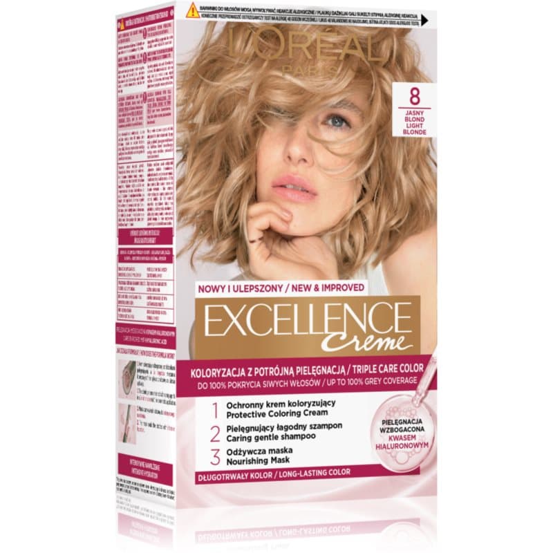 Paris Excellence Cool Creme farba do włosów odcień 8 Jasny blond