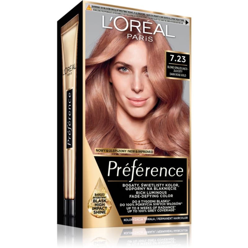Loreal Preference Farba do włosów - 7.23 Bali Blond Opalizująco-Złocisty (2x +)