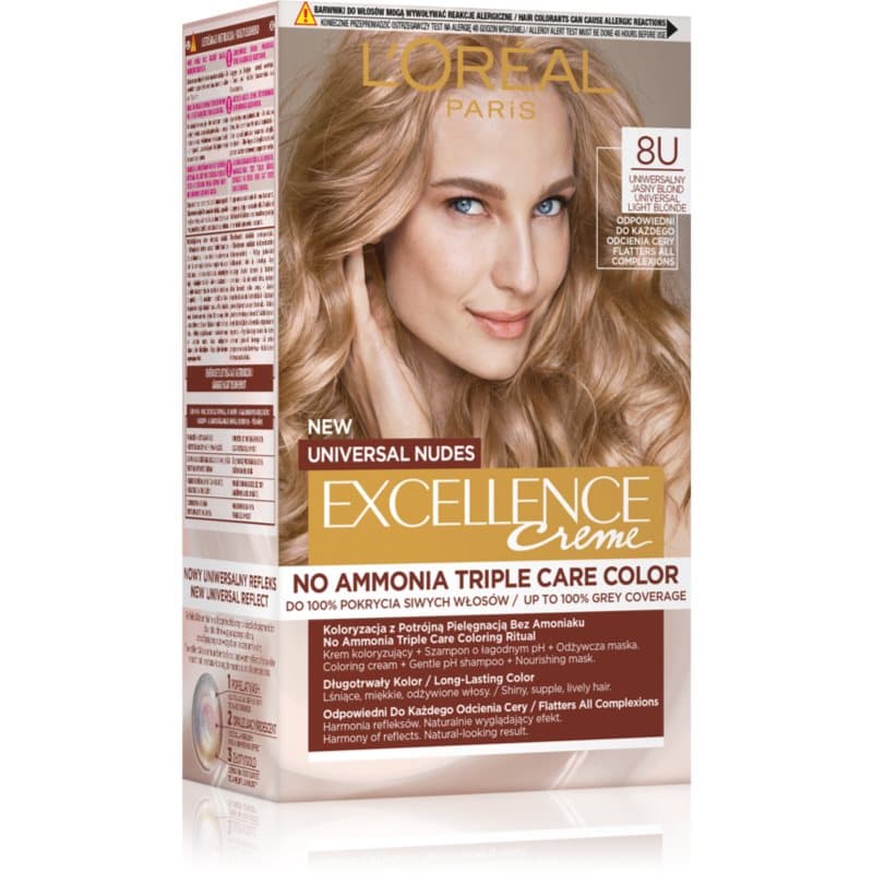 Paris Excellence Universal Nudes trwała farba do włosów odcień LT BLONDE 8U