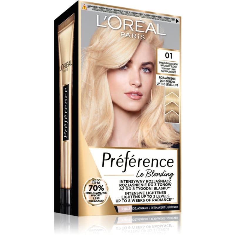 Préférence Le Blonding farba do włosów do rozjaśniania włosów odcień 01 Very very light natural blonde