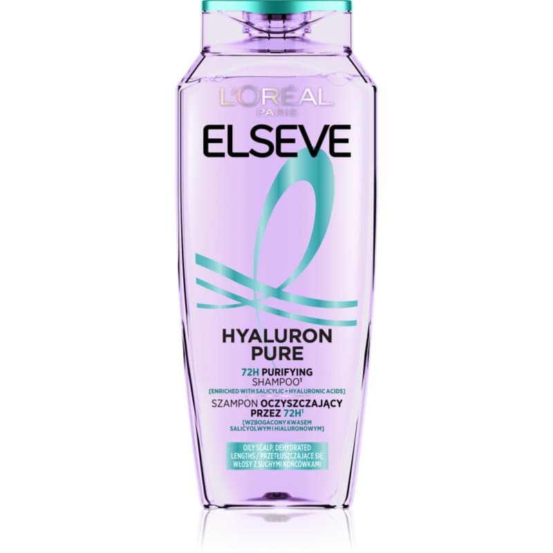 Elseve Hyaluron Pure szampon nawilżający do przetłuszczającej się skóry głowy i suchych końcówek