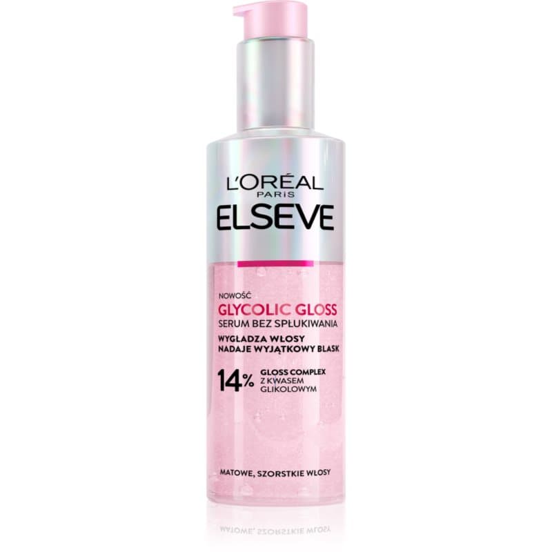 Paris Elseve Glycolic Gloss serum bez spłukiwania do wzmocnienia włosów i nadania im większego połysku