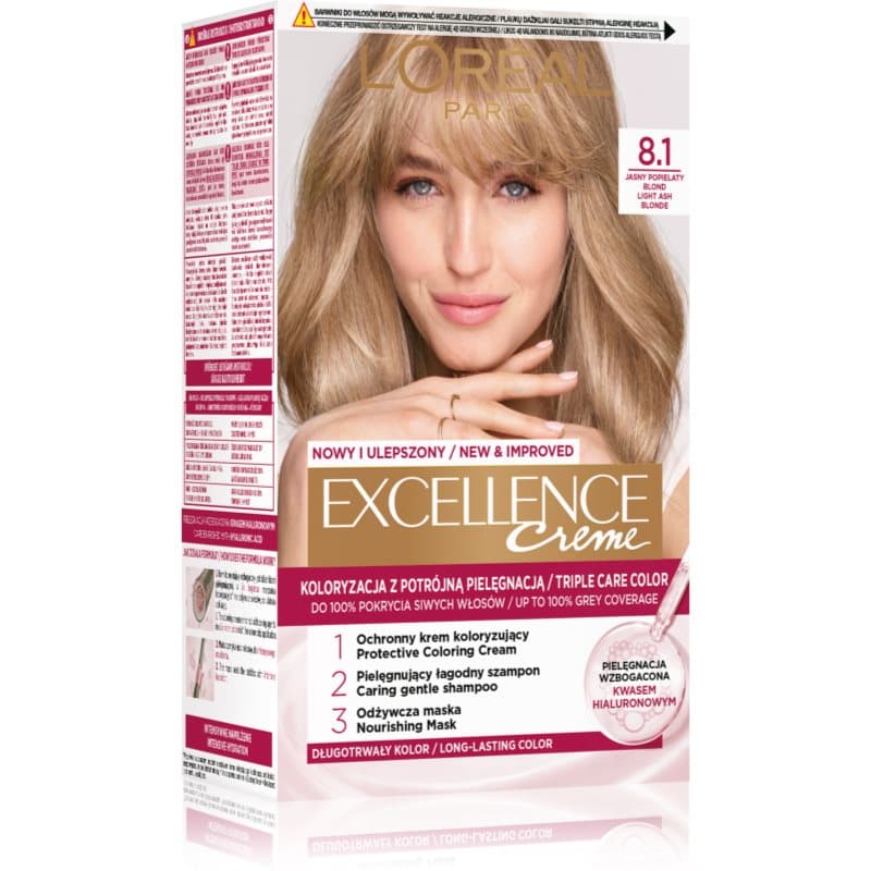 Excellence Cool Creme farba do włosów odcień 8.1 Jasny Blond