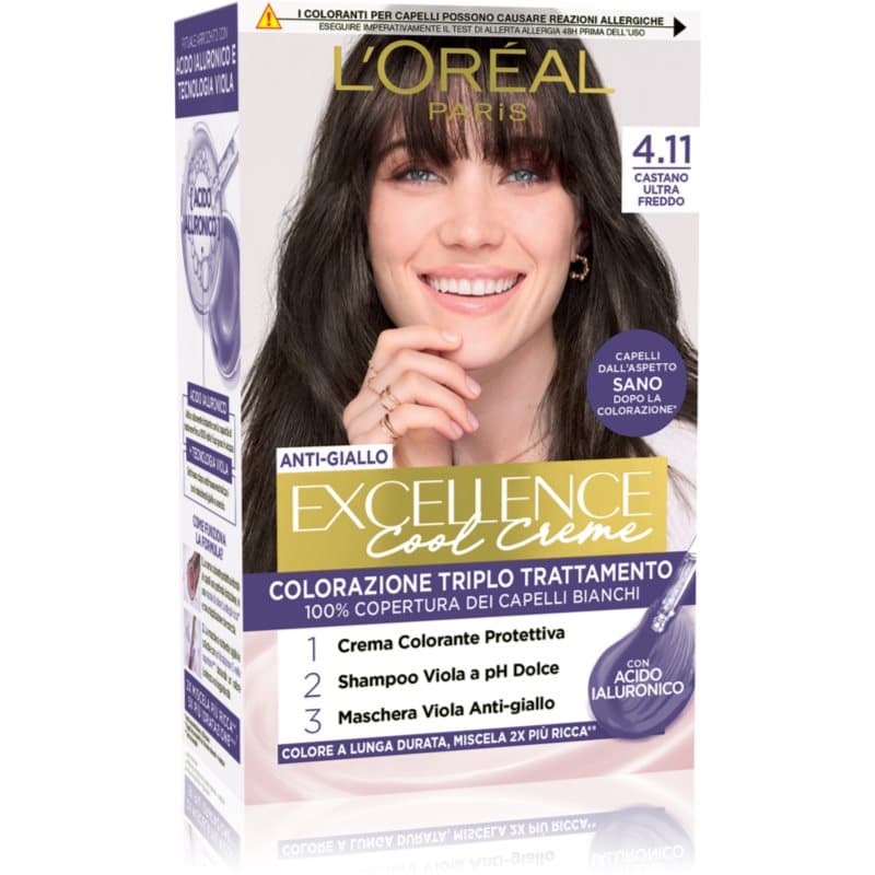 Excellence Cool Creme farba do włosów odcień 4.11 Ultra Ash Brown