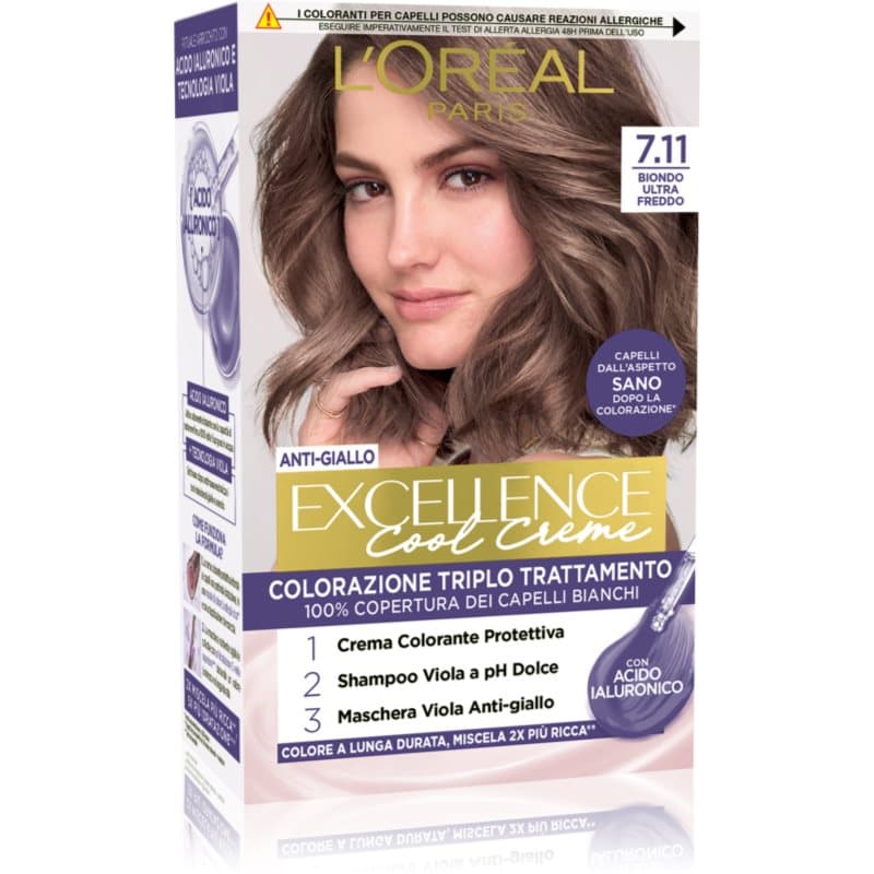 Excellence Cool Creme farba do włosów odcień 7.11 Biondo Ultra Freddo