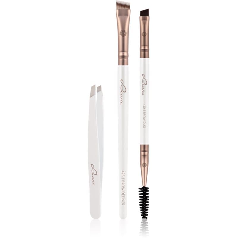 Prime Vegan Brow Kit paleta do regulacji brwi Pearl White / Metallic Coffee Brown