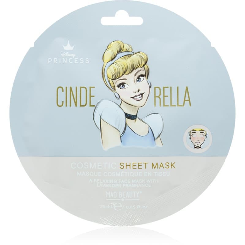 Disney Princess Cinderella maska łagodząca w płacie o zapachu lawendy