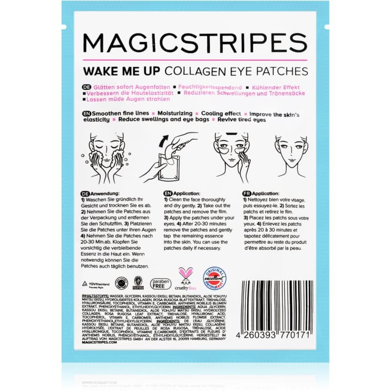 Wake Me Up Collagen Eye Patches maska kolagenowa do okolic oczu przeciw oznakom zmęczenia