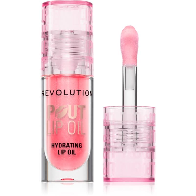 Revolution Pout Lip olejek do ust o działaniu nawilżającym odcień Pink Shimmer