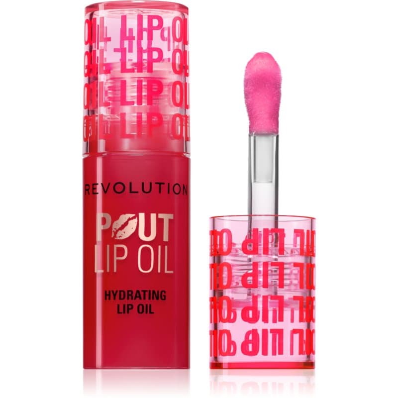 Revolution Pout Lip olejek do ust o działaniu nawilżającym odcień Cherry Red