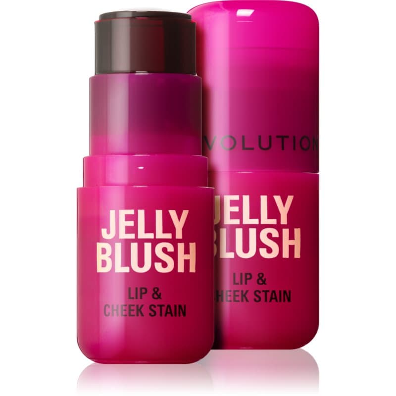 Revolution Jelly Blush róż do policzków w sztyfcie do ust i policzków odcień Cherry Red