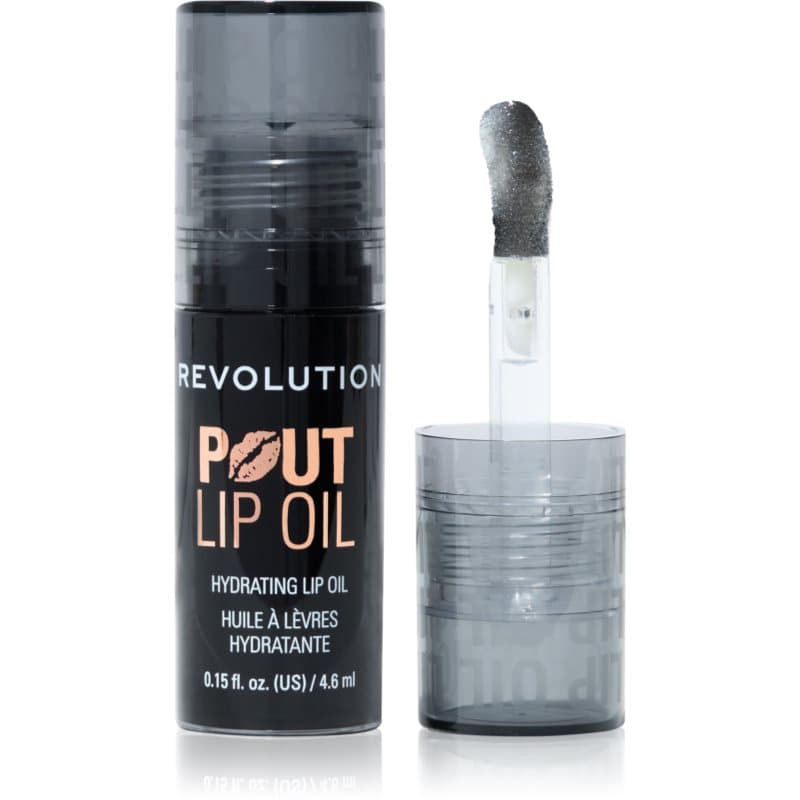Revolution Pout Lip olejek do ust o działaniu nawilżającym odcień Midnight Black
