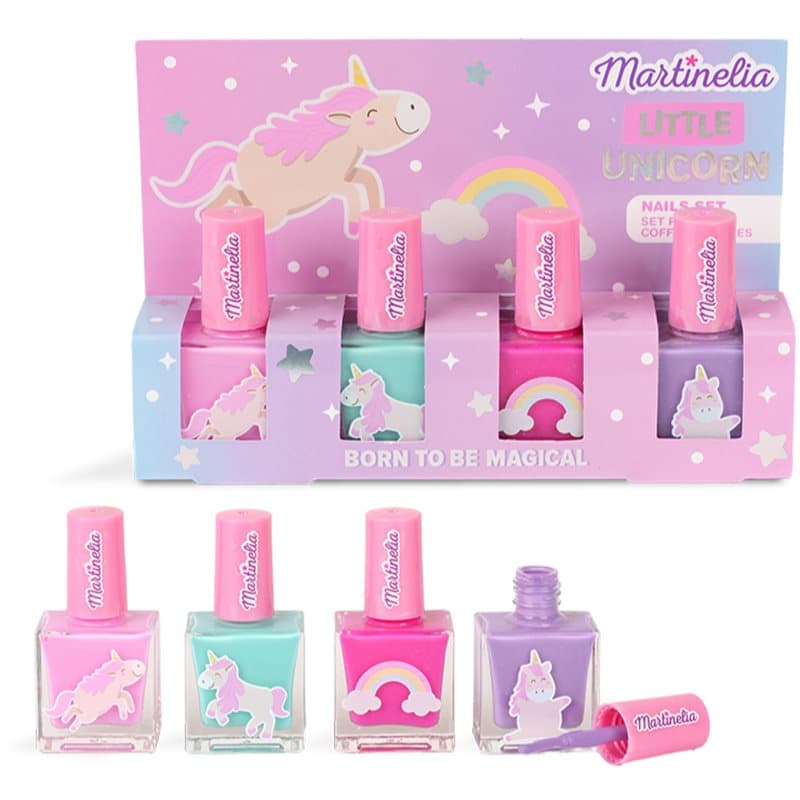 Little Unicorn Nail Polish Set zestaw lakierów do paznokci dla dzieci Pink, Blue, Purple, Fuchsia