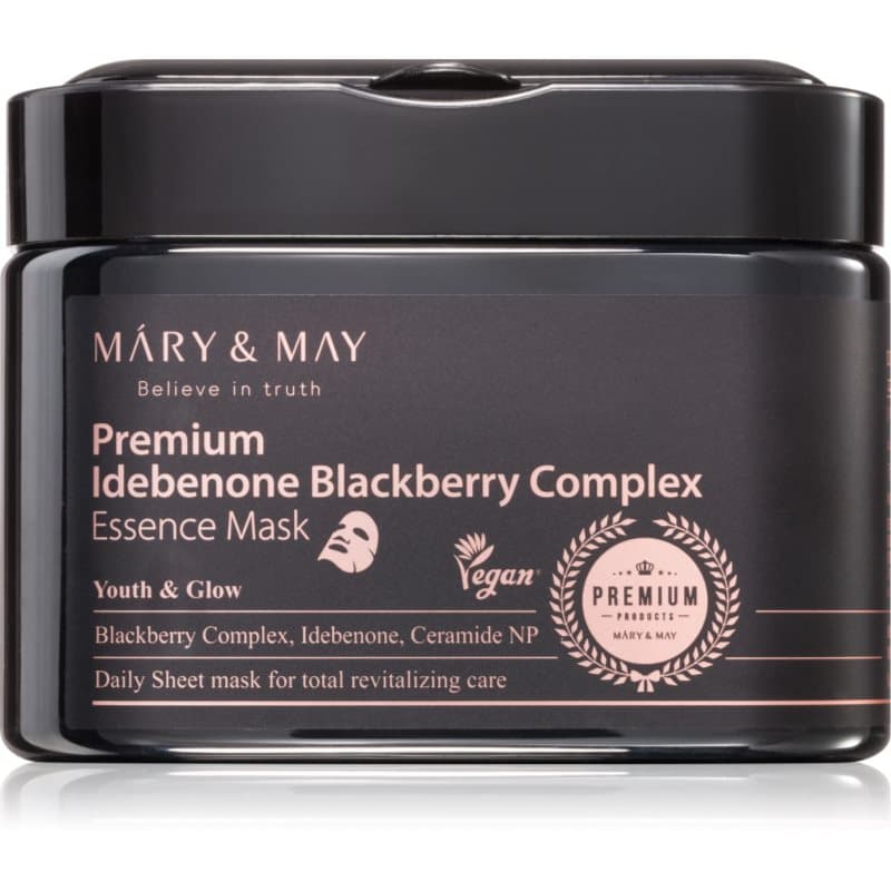 Premium Idebenone Blackberry Complex Essence Mask maska nawilżająca w płacie z efektem wzmacniającym duże opakowanie