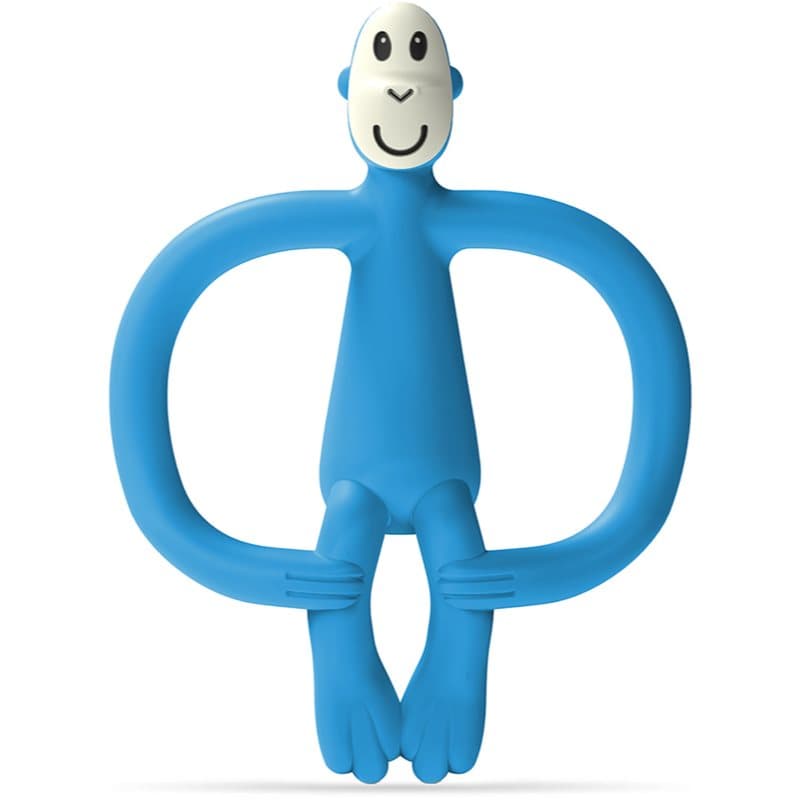 Monkey Teether gryzak ze szczoteczką 2 w 1 Blue