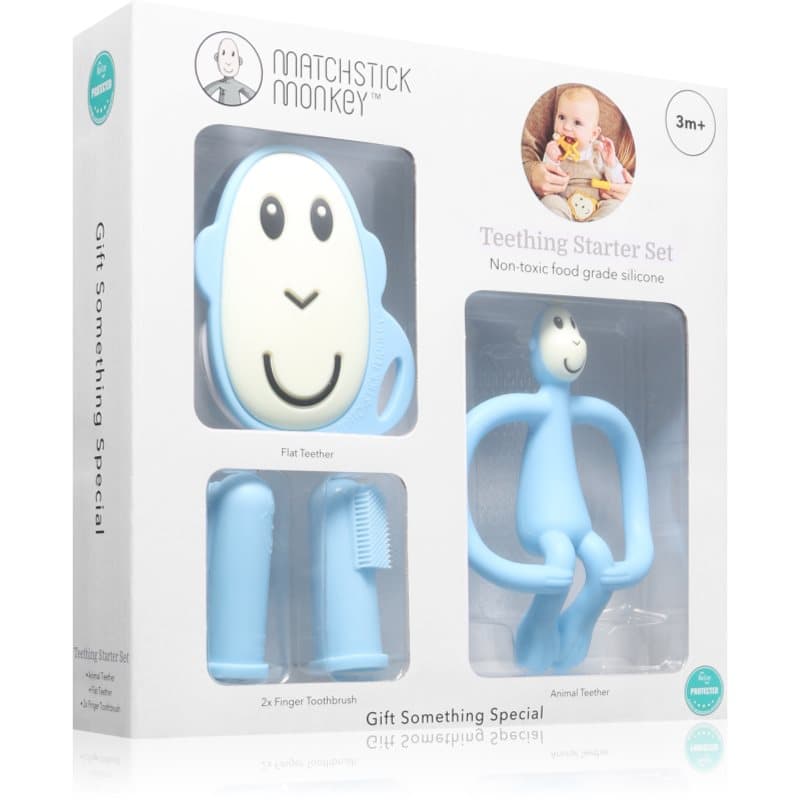 Starter Set Monkey Light Blue zestaw upominkowy dla dzieci 3m+