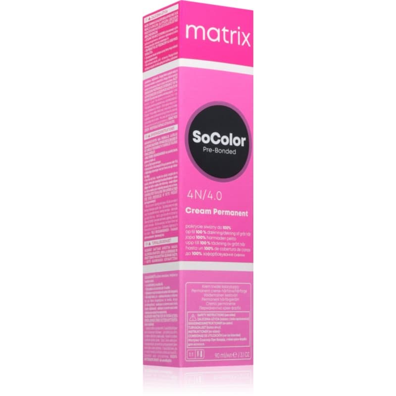 SoColor Pre-Bonded trwała farba do włosów do zakrywania siwych włosów odcień 4N