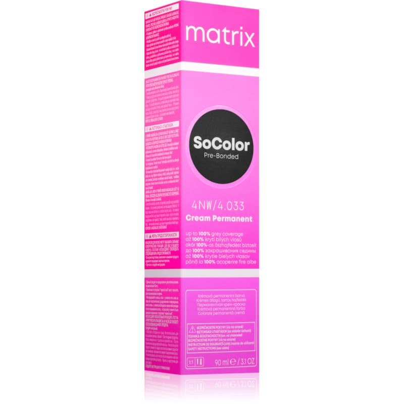 SoColor Pre-Bonded trwała farba do włosów do zakrywania siwych włosów odcień 4NW
