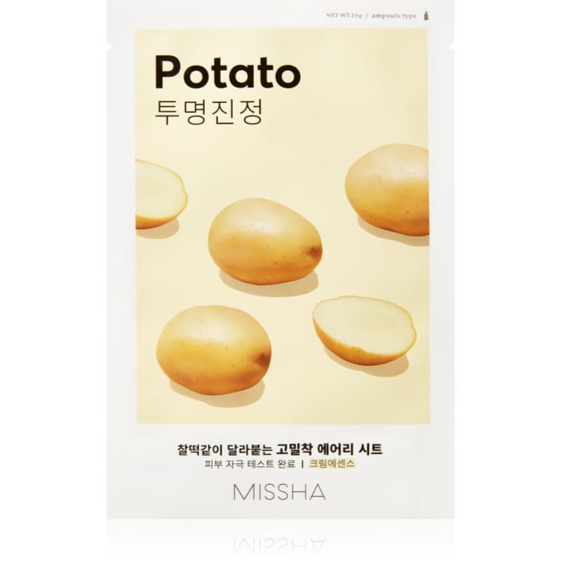 Airy Fit Potato wygładzająca maseczka w płacie z efektem rozświetlającym