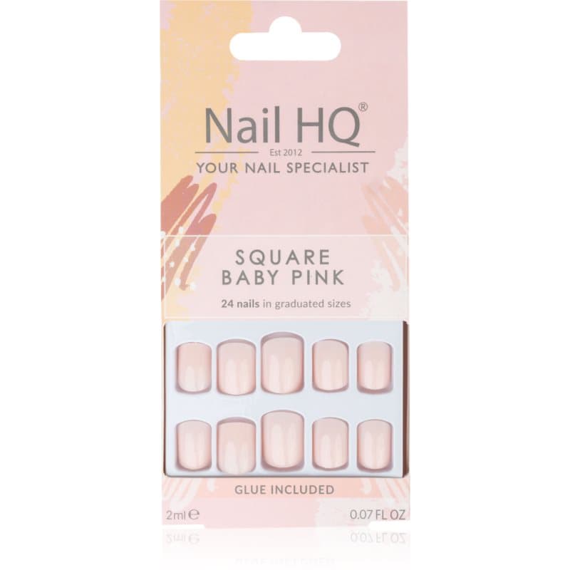 Square sztuczne paznokcie odcień Baby Pink