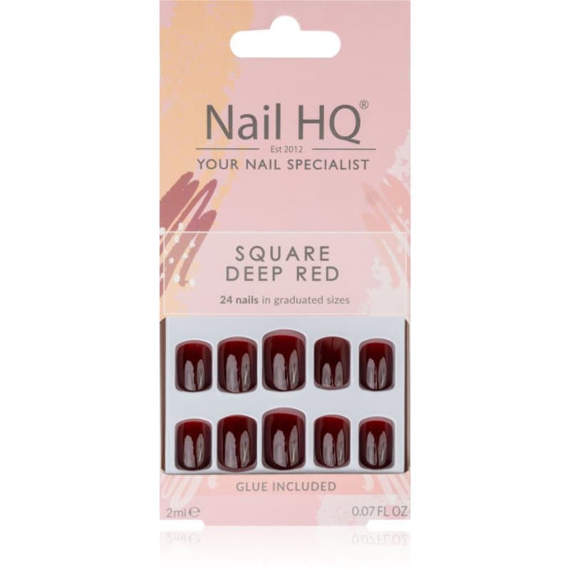 Square sztuczne paznokcie Deep Red