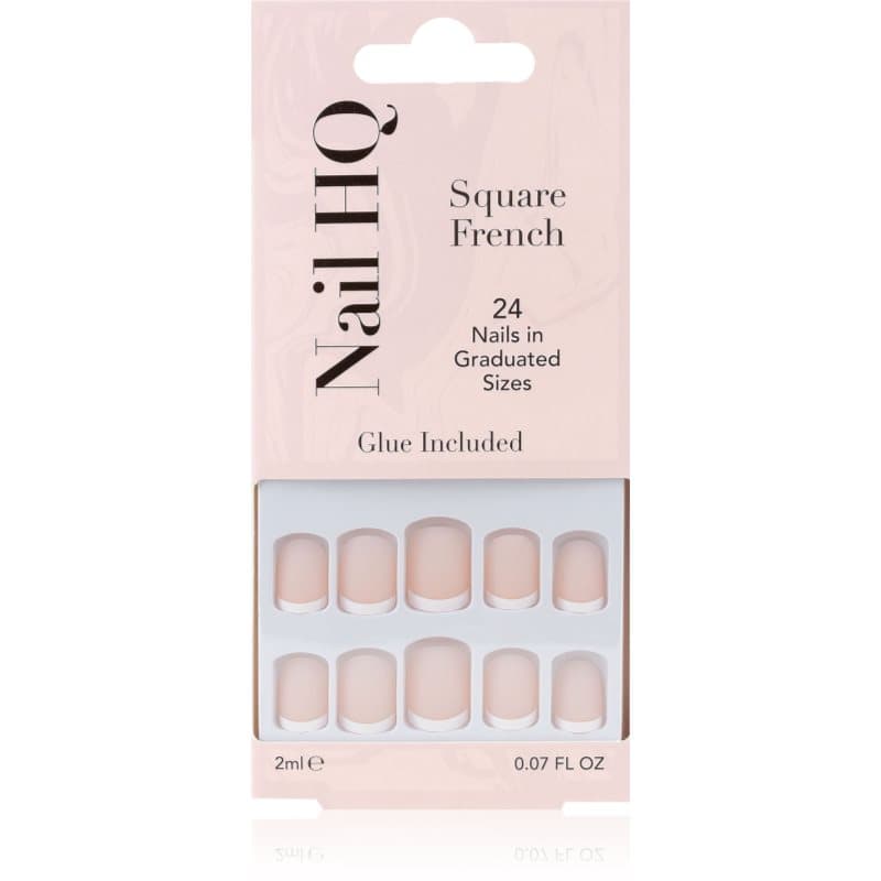 Square French sztuczne paznokcie