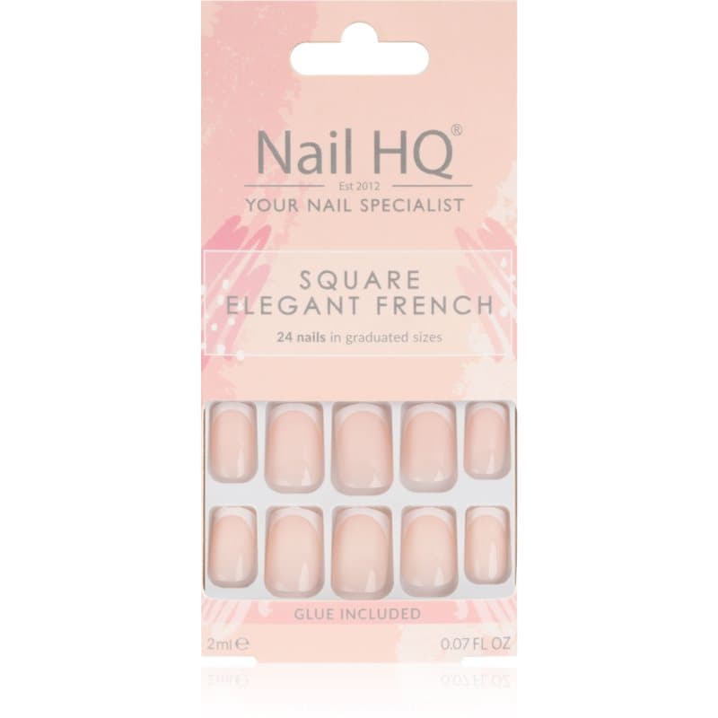 Square sztuczne paznokcie Elegant French