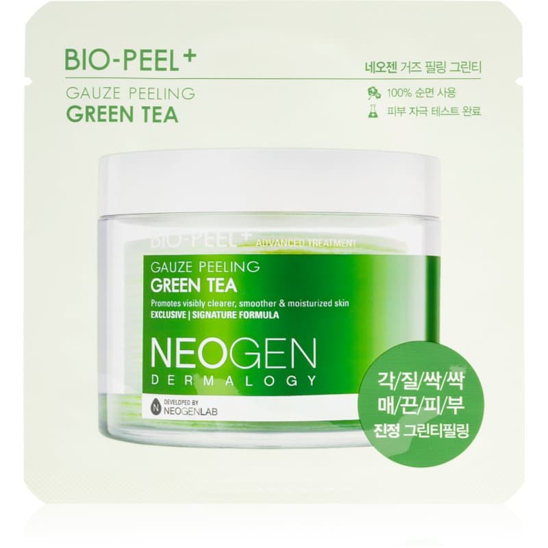 Bio-Peel+ Gauze Peeling Green Tea złuszczające płatki do twarzy do rozjaśnienia i nawilżenia