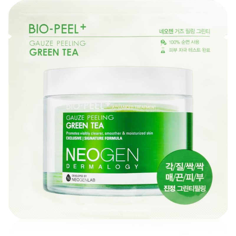 Bio-Peel+ Gauze Peeling Green Tea złuszczające płatki do twarzy do rozjaśnienia i nawilżenia