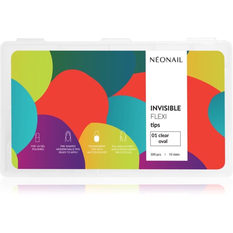 Flexi Tips Invisible sztuczne paznokcie typ 01 Clear Oval
