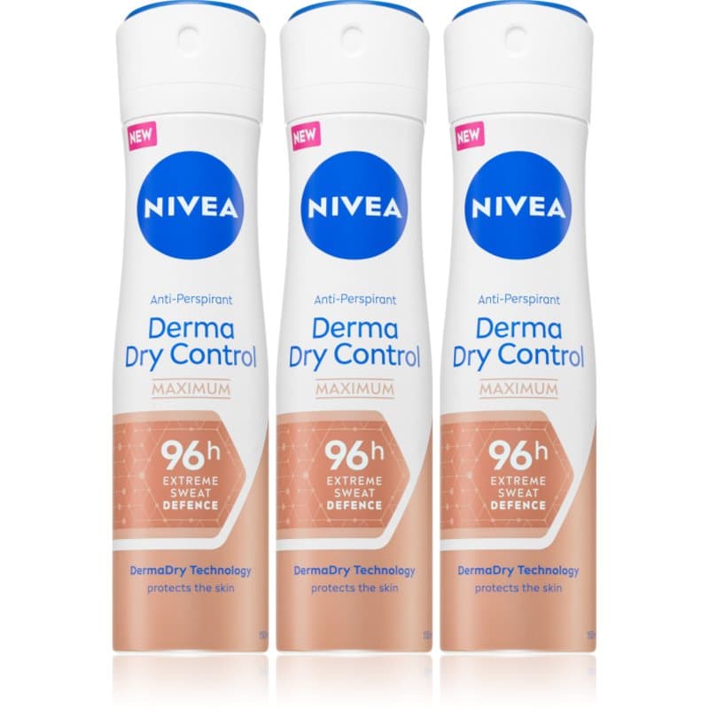 Derma Dry Control zestaw trzech antyperspirantów w sprayu