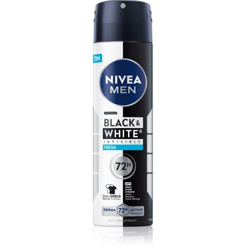 MEN Invisible Black & White antyperspirant w sprayu Fresh