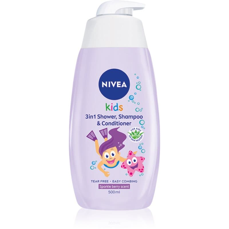 Kids Sparkle Berry delikatny żel pod prysznic i szampon dla dzieci 3 w 1