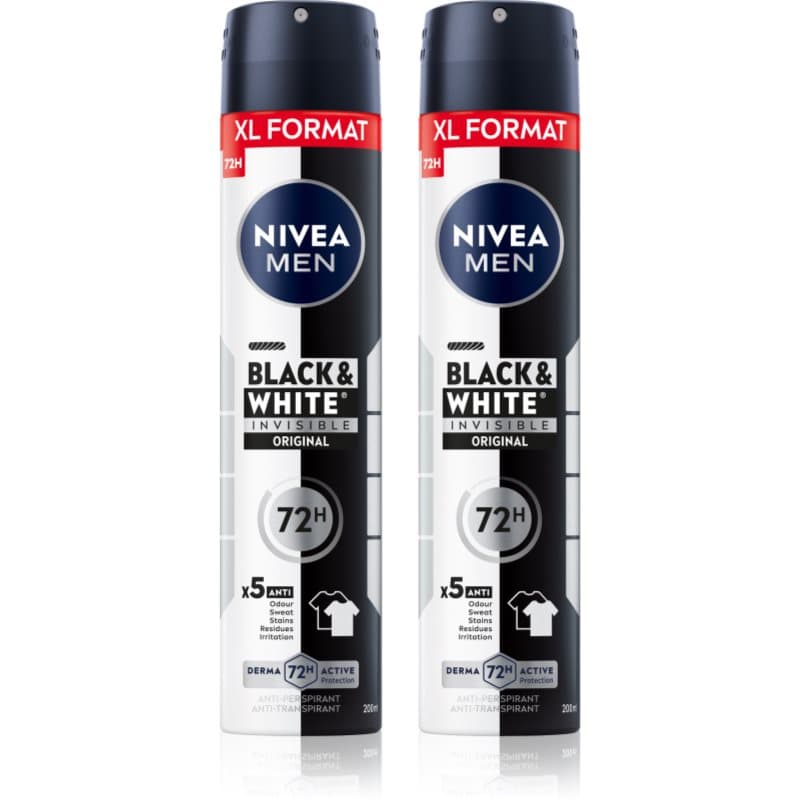 MEN Black & White Invisible Original antyperspirant w sprayu wygodne opakowanie